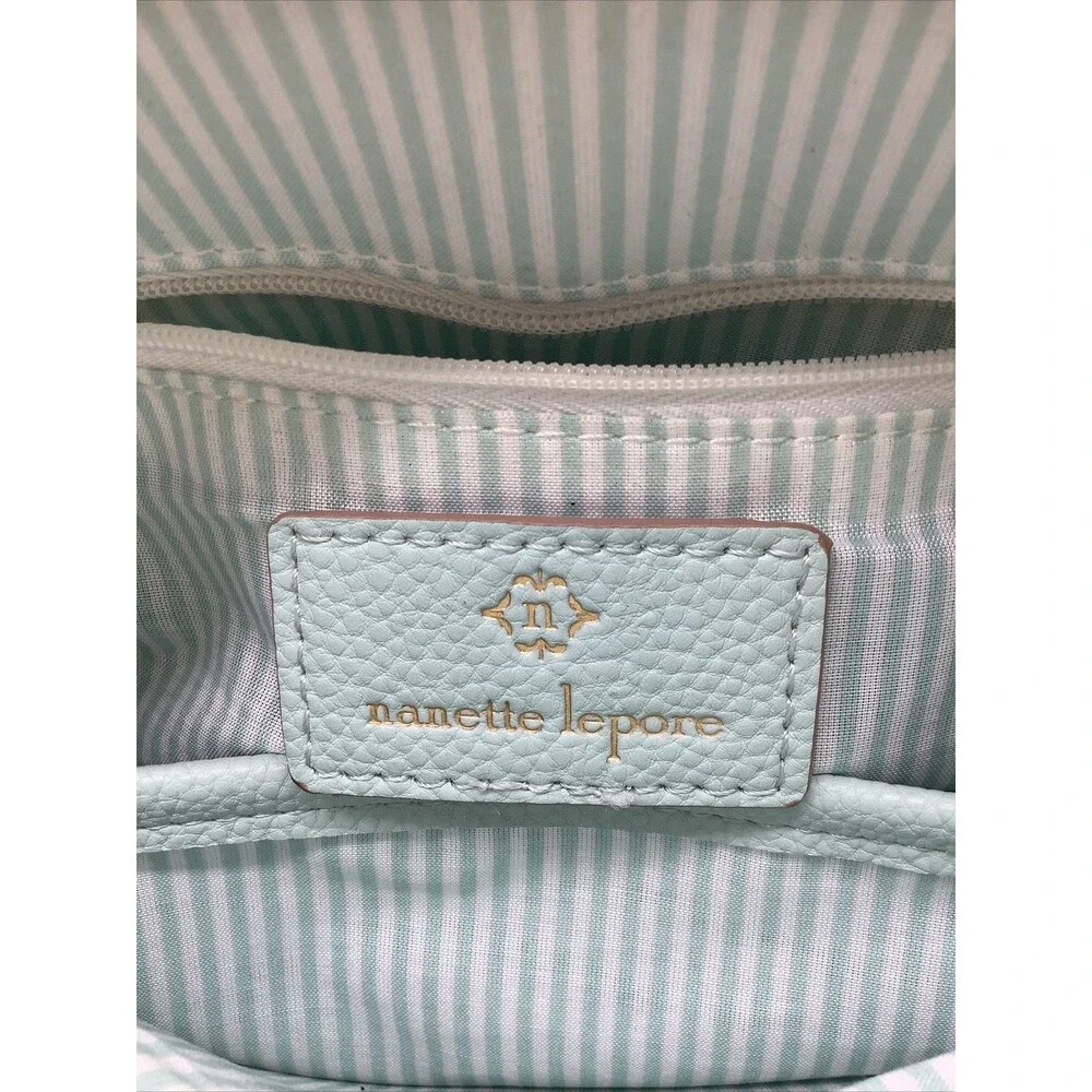 Nanette Lepore Ayanna Crossbody Ice Blue Purse Bag Zip Top Pocketbook Colorblock